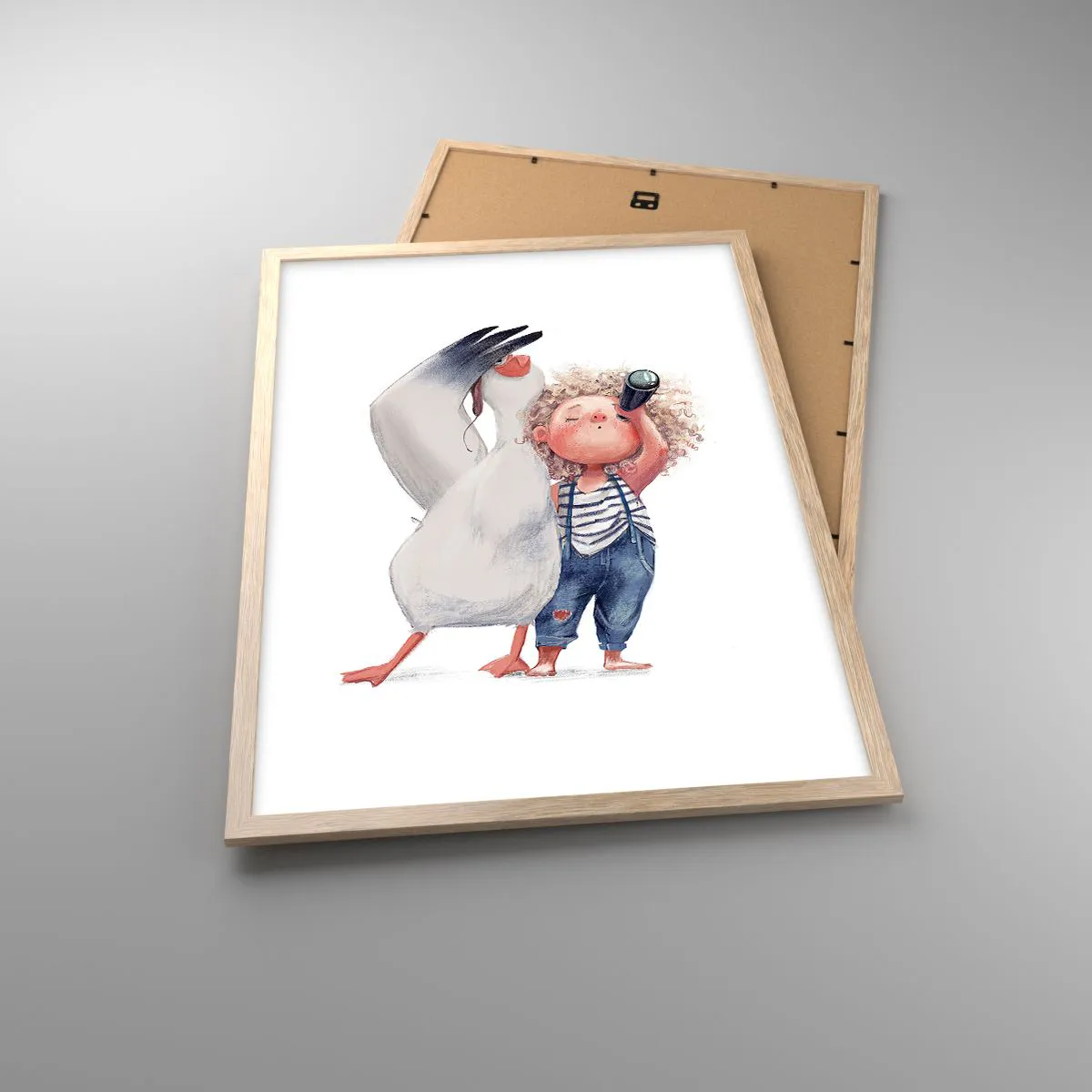 Plakat i ramme af lyst egetræ - En plan for en fantastisk rejse - 50x70 cm