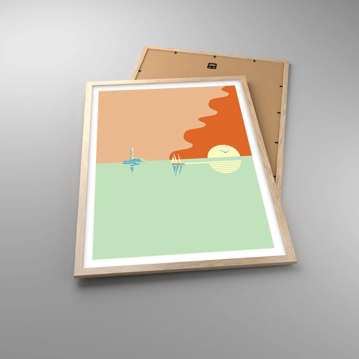 Poster in einem Rahmen aus heller Eiche - Die perfekte Meereslandschaft - 50x70 cm