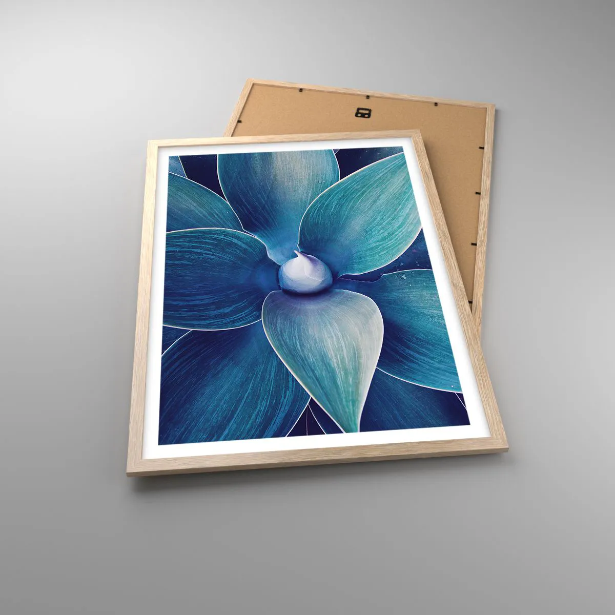 Poszter világos tölgy keretben - Kékezve az égből - 50x70 cm