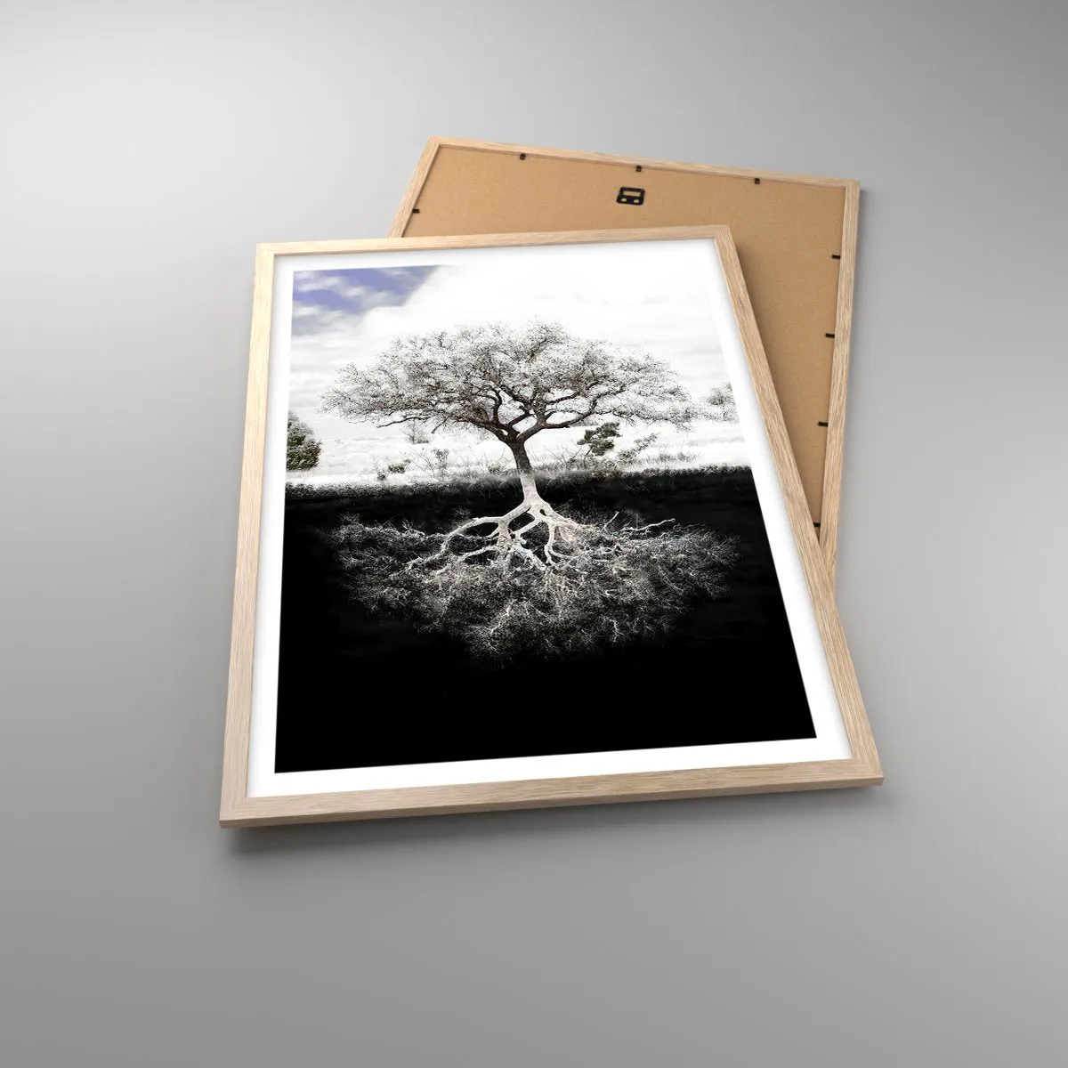 Plagát v ráme zo svetlého duba - Objavenie podstaty sveta - 50x70 cm