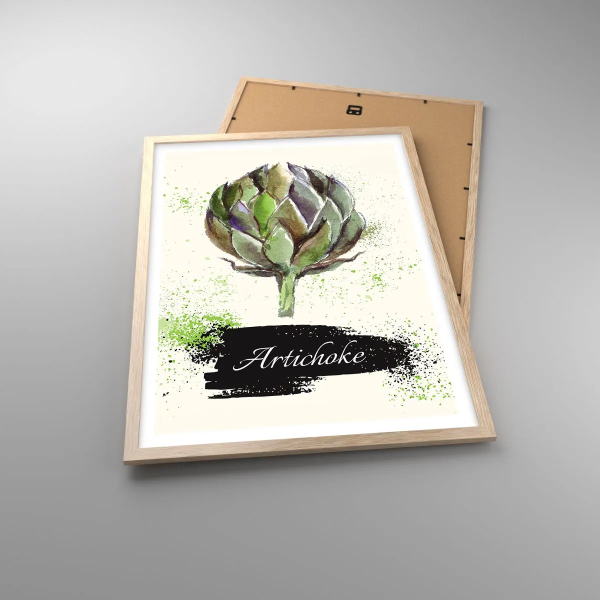 Poster în ramă de stejar deschis - Trăiască legumele! - 50x70 cm