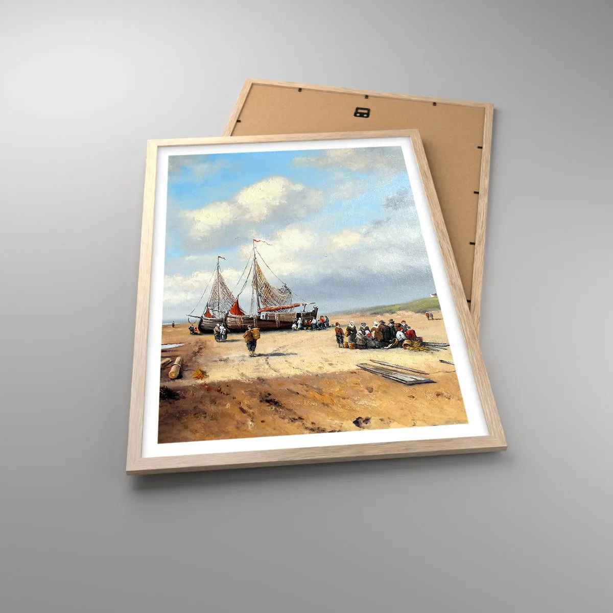 Plakat w ramie jasny dąb - Po udanym połowie - 50x70 cm