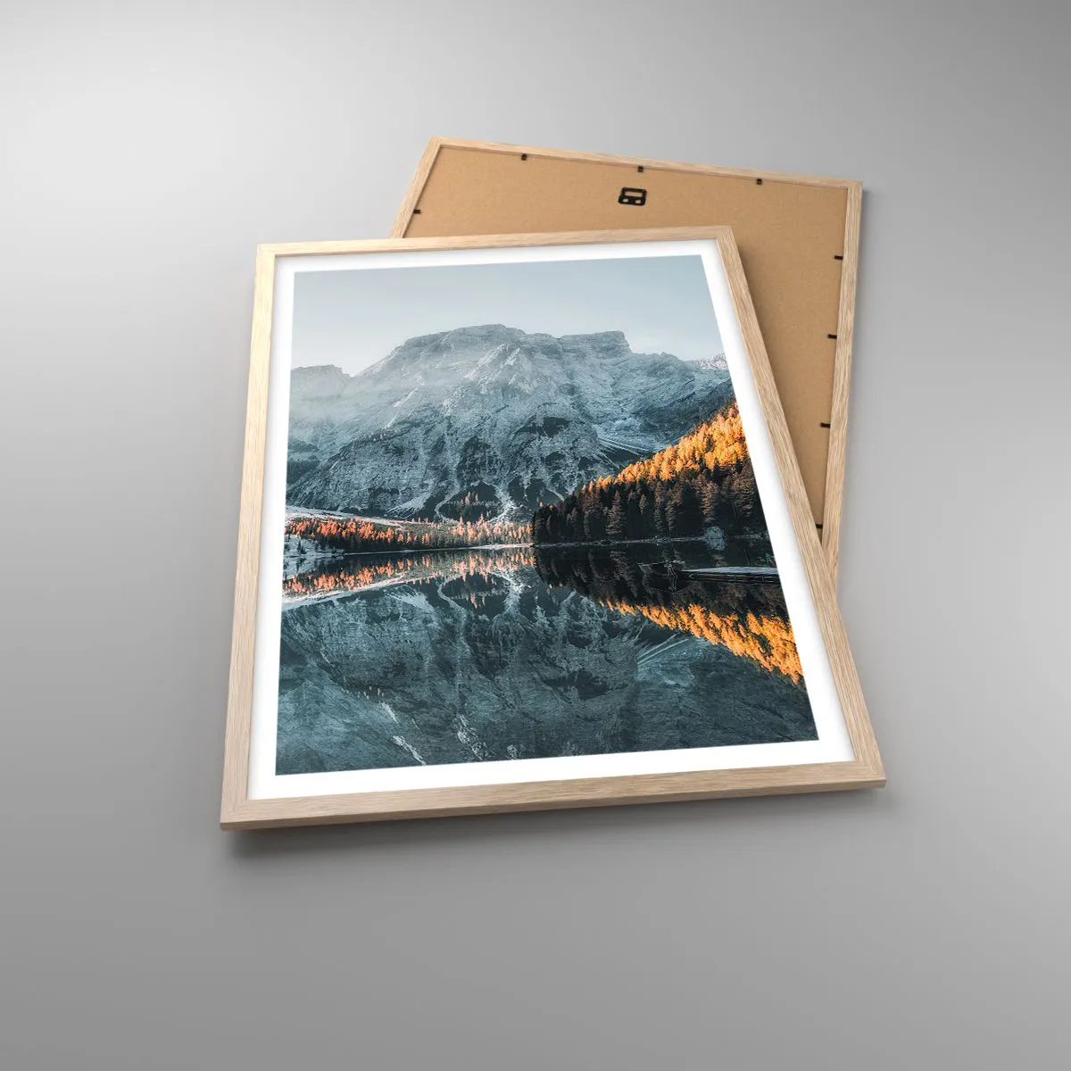 Affiche dans un chêne clair - Poster - Reflet de paysage - 50x70 cm