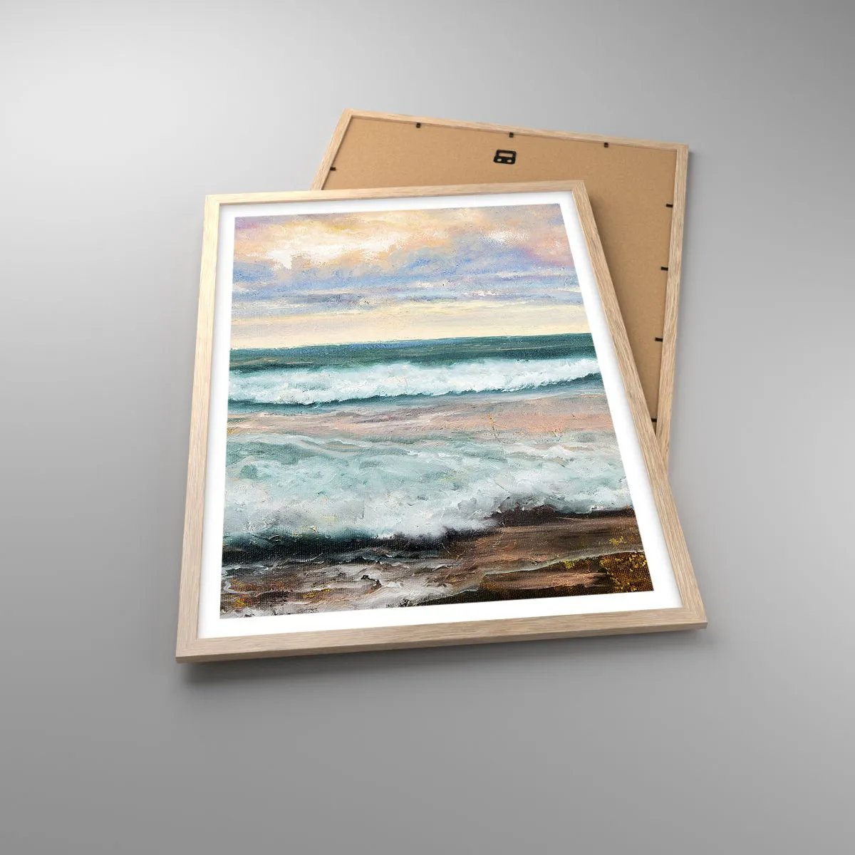 Poster in einem Rahmen aus heller Eiche - Hier werden Sie Ihre Seele baumeln lassen - 50x70 cm