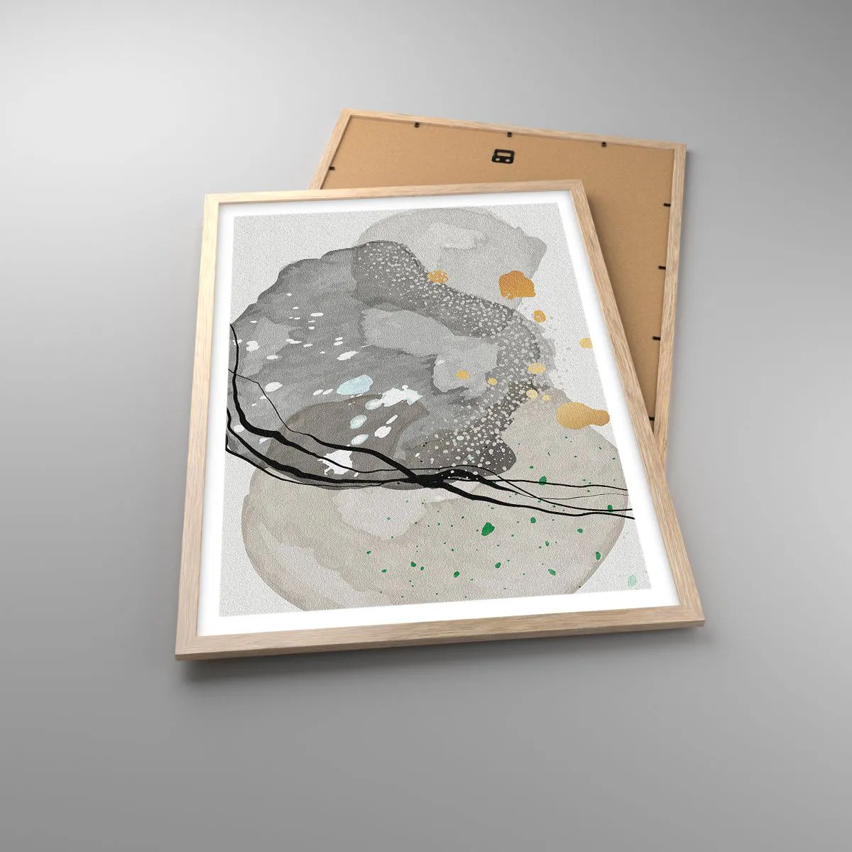 Een poster in een licht eiken lijst - Organische compositie - 50x70 cm
