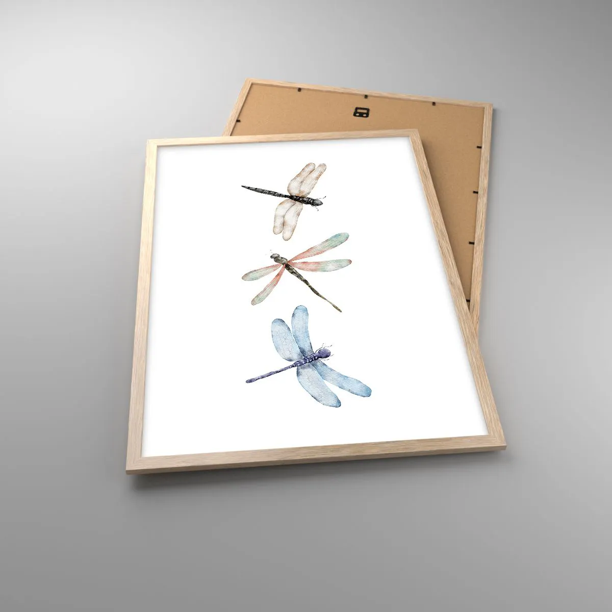 Poster în ramă de stejar deschis - Libelule imponderabile - 50x70 cm