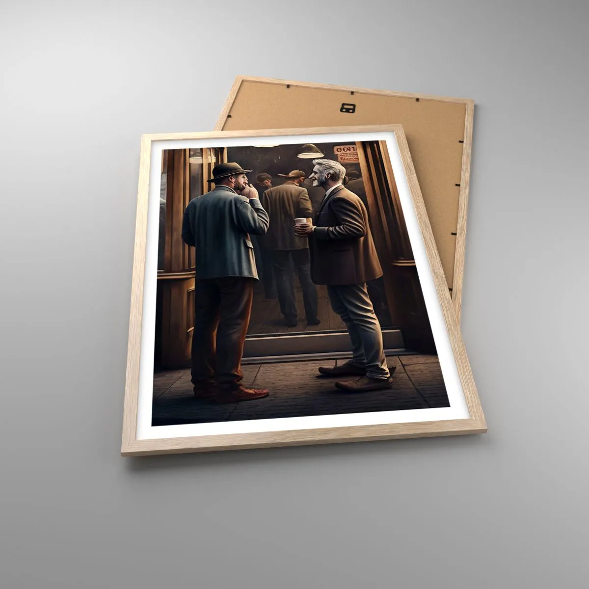 Poster in einem Rahmen aus heller Eiche - Gute Zeit des Tages - 50x70 cm