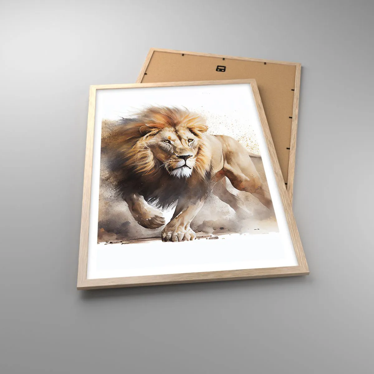 Poster in cornice rovere chiaro - Il re si è mosso - 50x70 cm