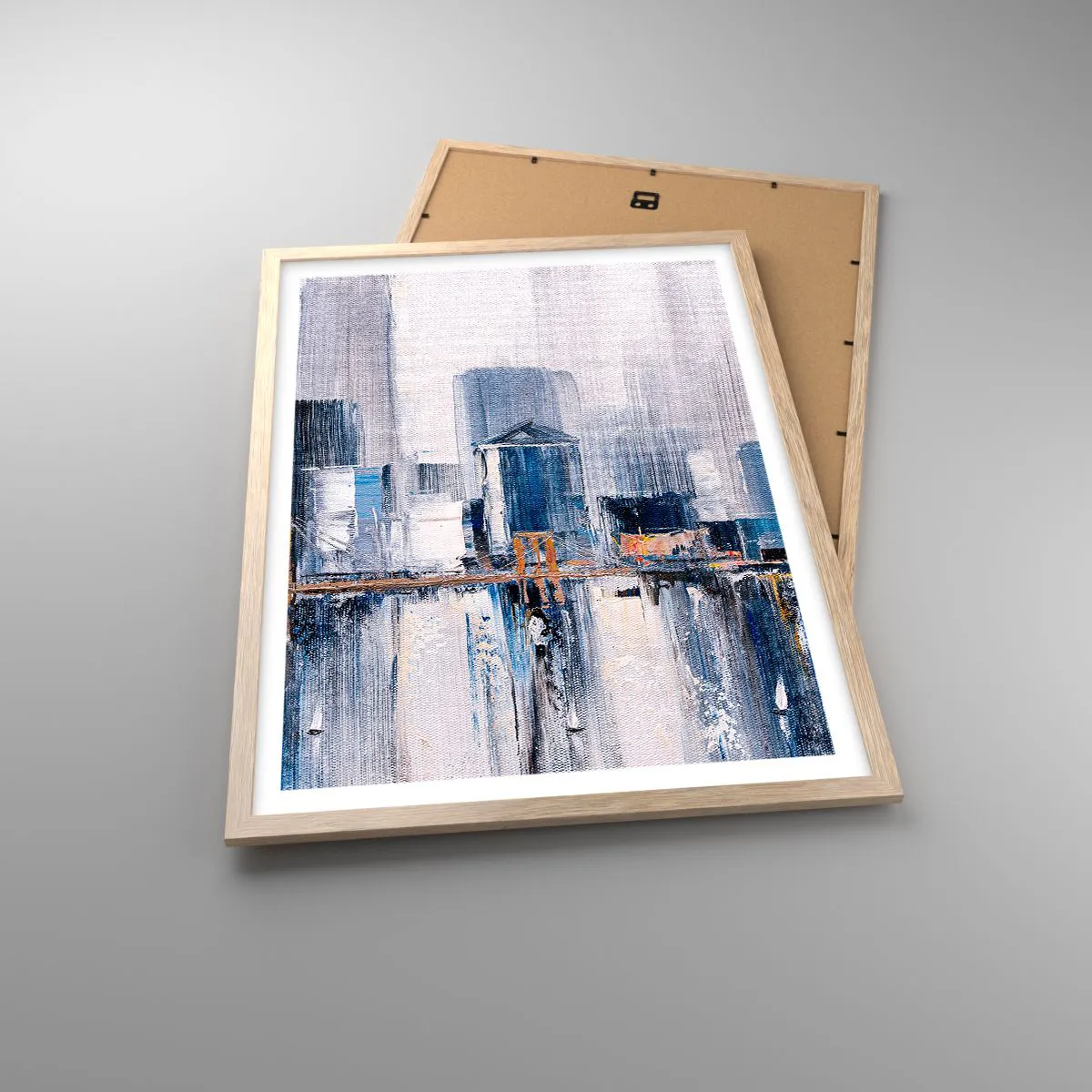 Plakát v rámu světlý dub - Newyorská imprese - 50x70 cm