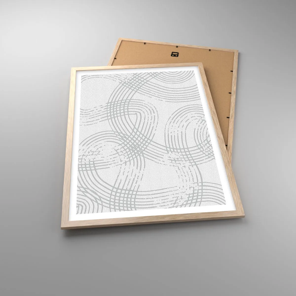 Poster in light oak frame - No Straight Line - 50x70 cm