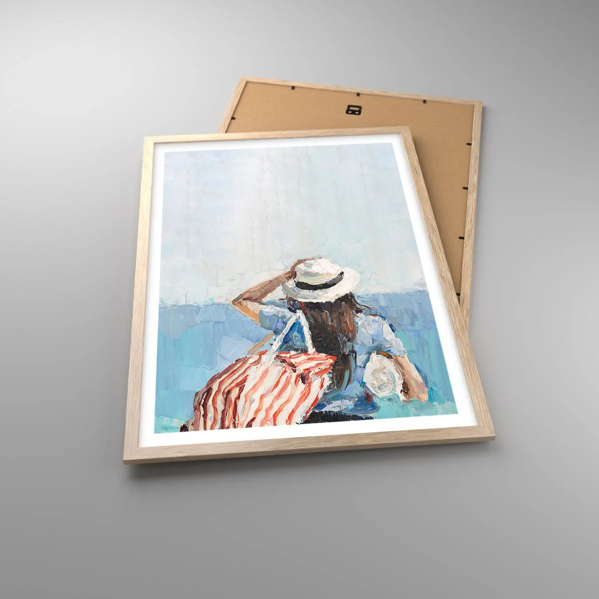 Poster in cornice rovere chiaro - Benvenuti in vacanza - 50x70 cm