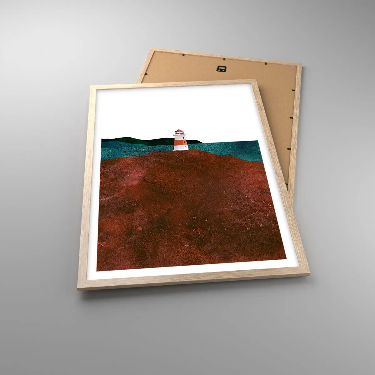 Poster in light oak frame - Gazing at the Sea - 50x70 cm