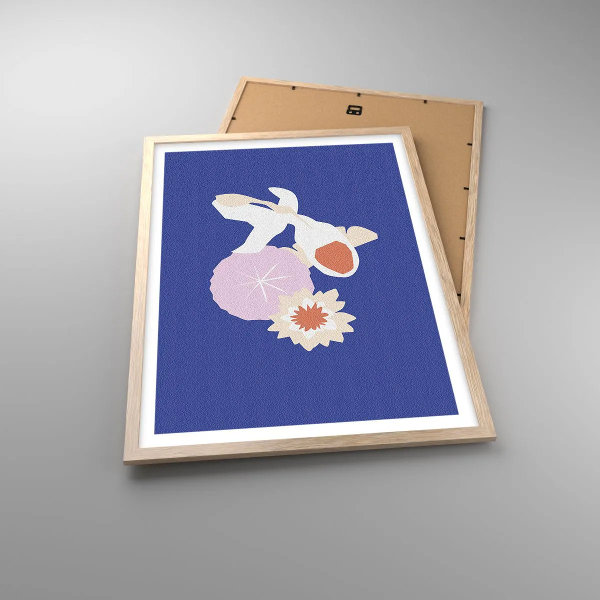 Plakát v rámu světlý dub - Kompozice květů a poupat - 50x70 cm