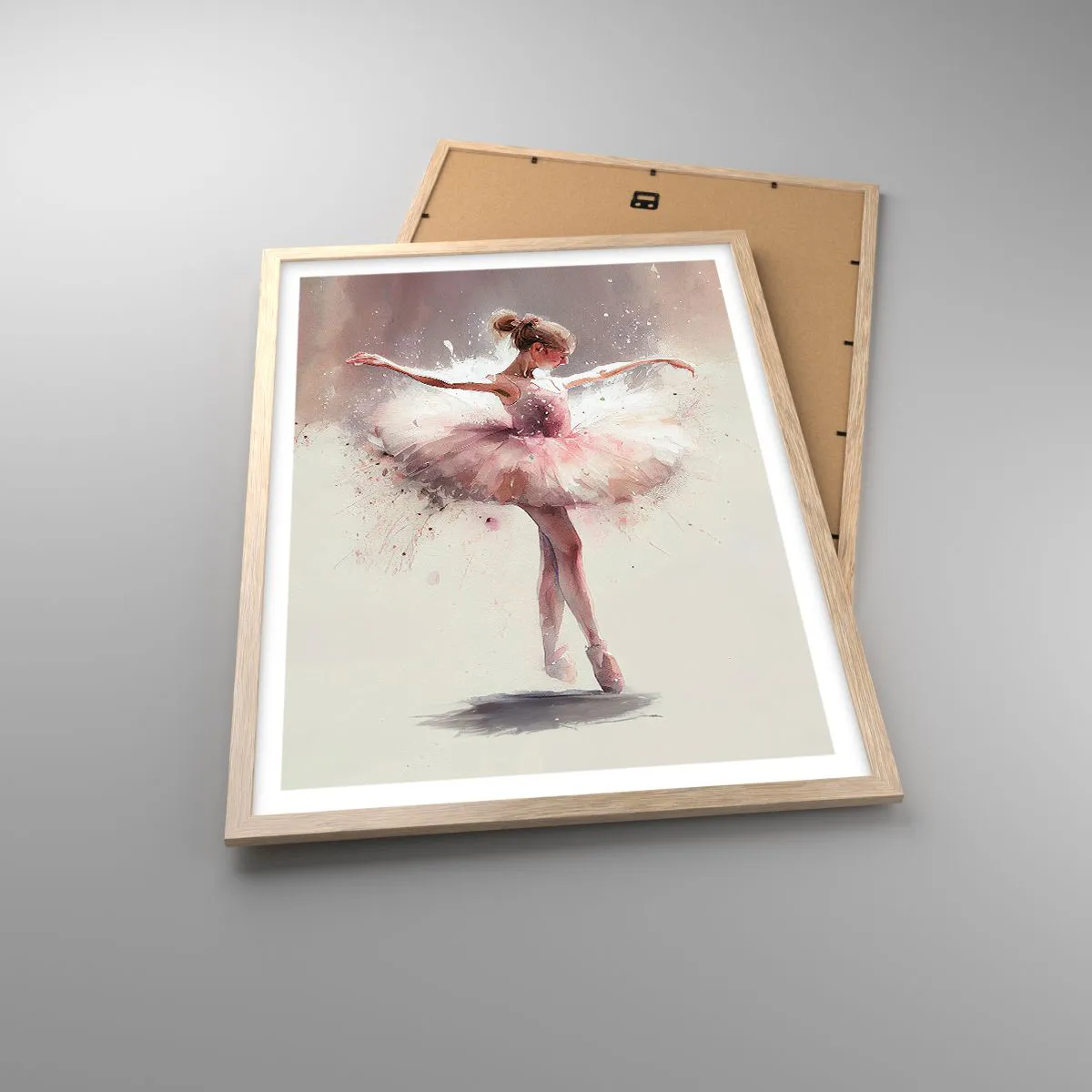 Plakat i ramme af lyst egetræ - Som en ung fugl - 50x70 cm