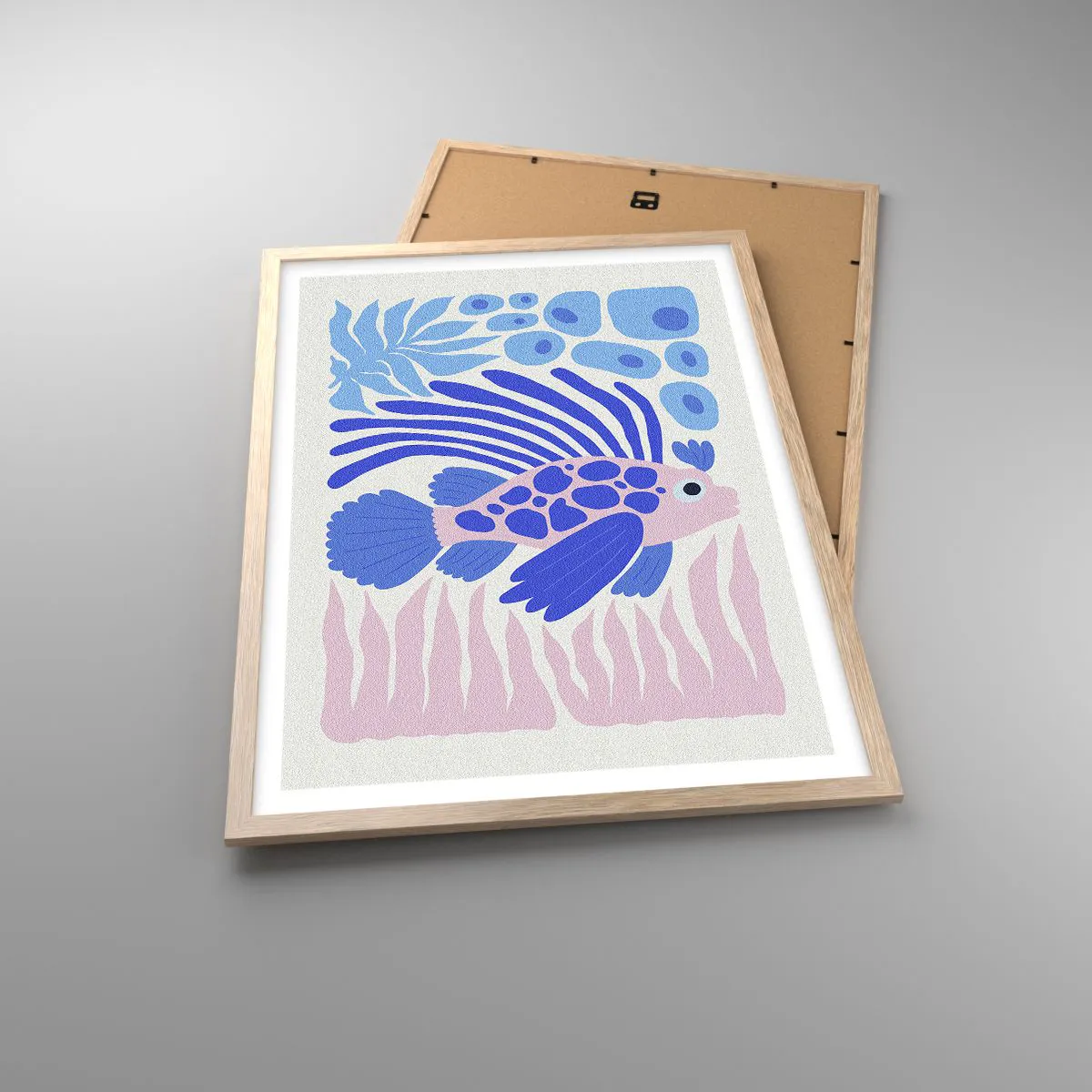 Plakat i ramme af lyst egetræ - I dit rette element - 50x70 cm