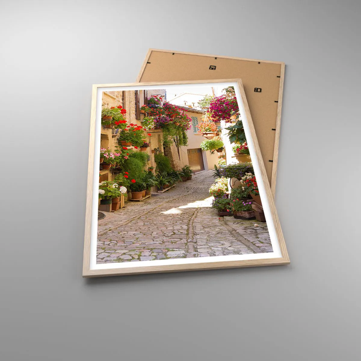 Póster en marco roble claro - En un torrente de flores - 61x91 cm