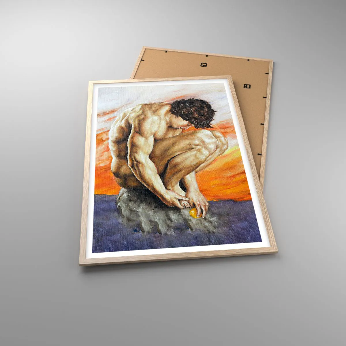 Plakat i ramme af lyst egetræ - Sænket i sig selv - 61x91 cm