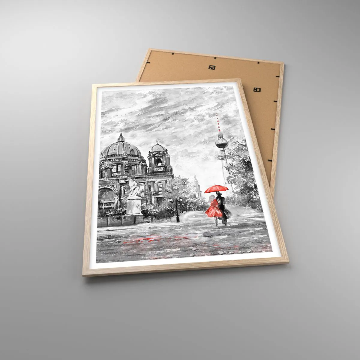 Poster in light oak frame - Berlin Encounter - 61x91 cm