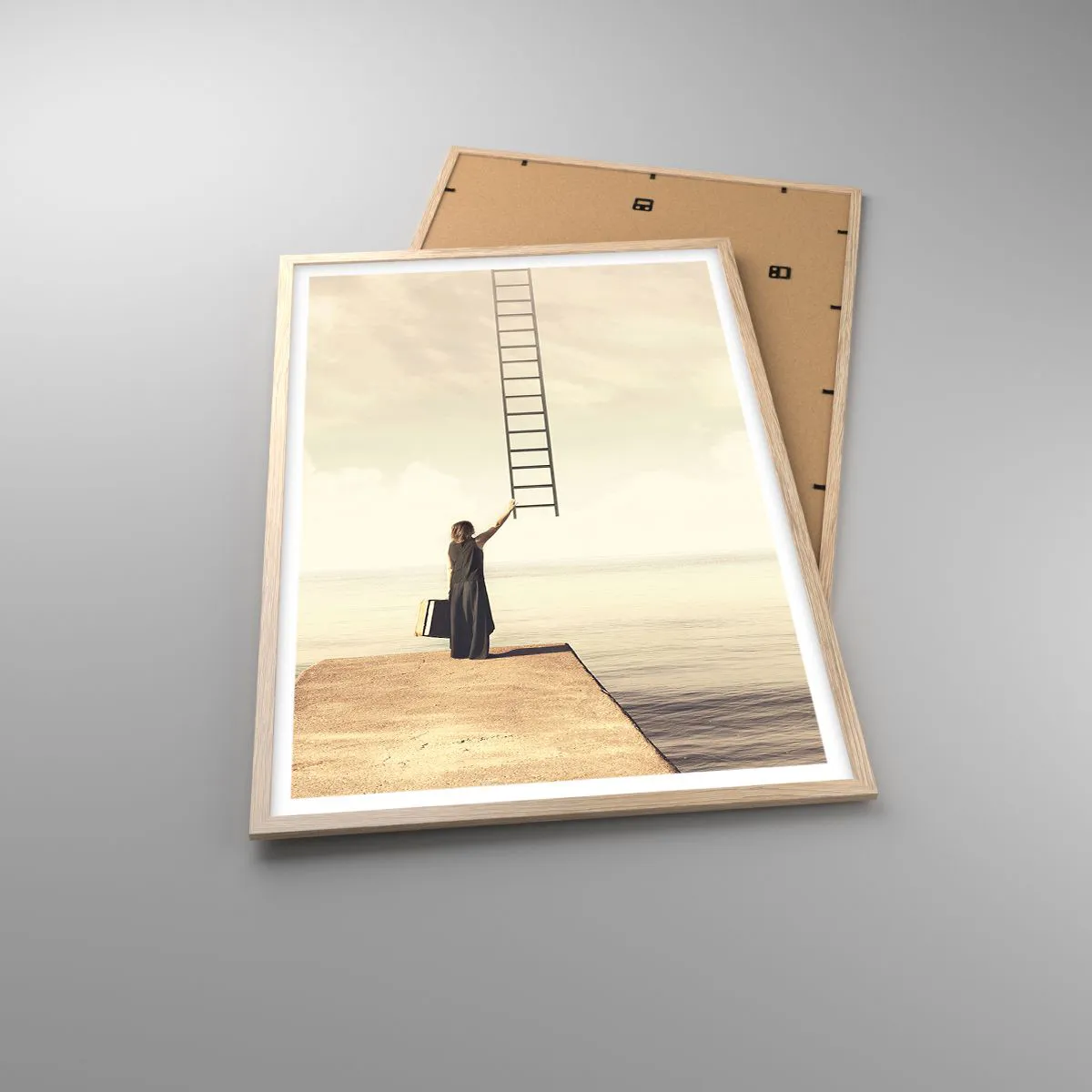 Plakat i ramme af lyst egetræ - En magisk rejse - 61x91 cm