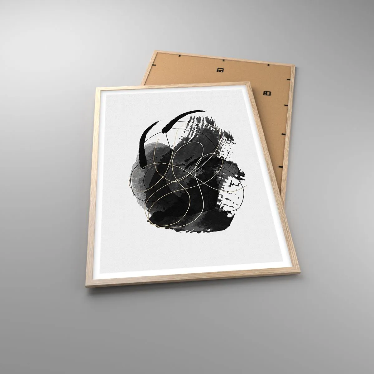 Plakat w ramie jasny dąb - Wysnute z czerni - 61x91 cm