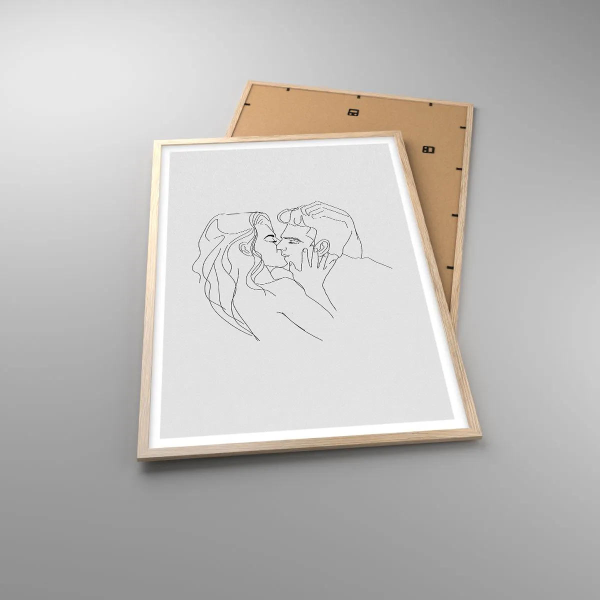 Pôster com moldura de carvalho claro - Com a mesma linha - 61x91 cm