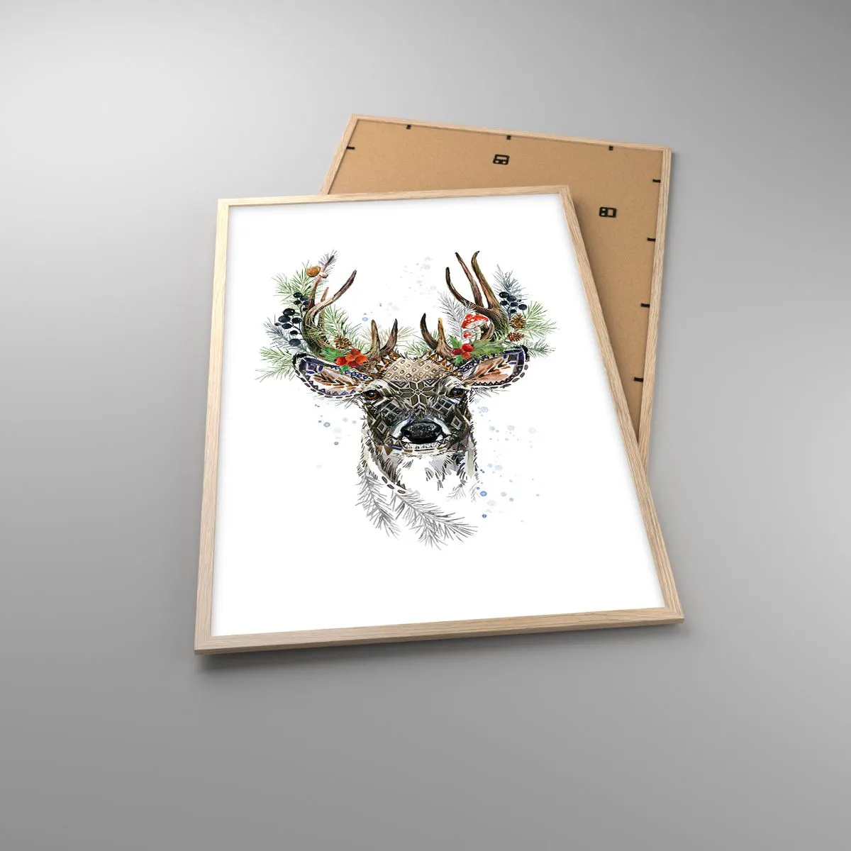Poster in light oak frame - In Christmas Attire - 61x91 cm
