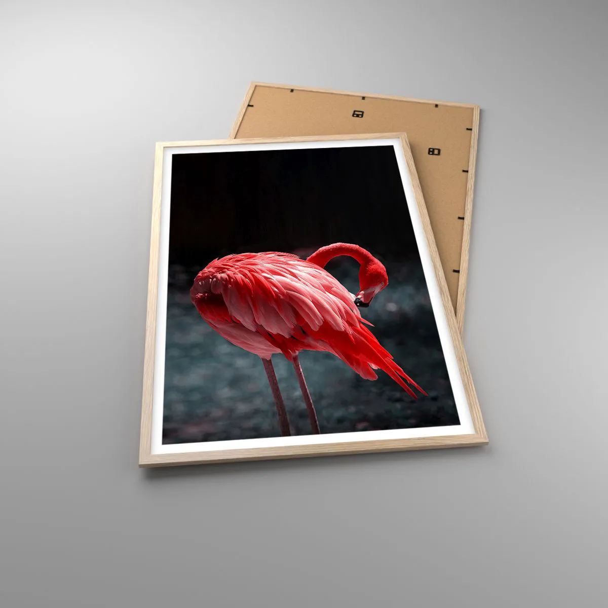 Plagát v ráme zo svetlého duba - Karmínová báseň prírody - 61x91 cm