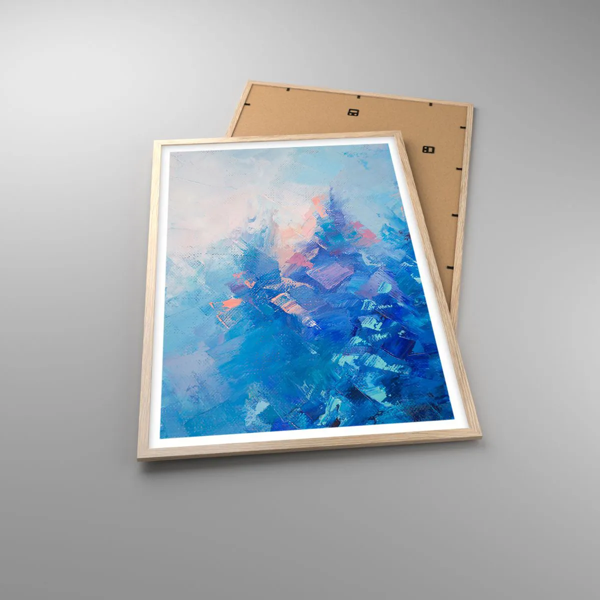 Plakat w ramie jasny dąb - Zimowa abstrakcja - 61x91 cm