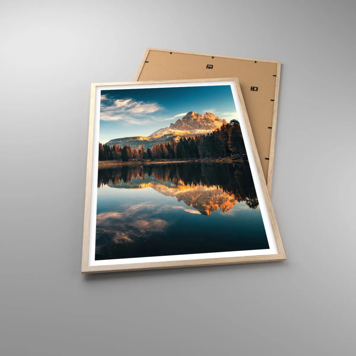 Pôster com moldura de carvalho claro - Paisagem dupla - 61x91 cm