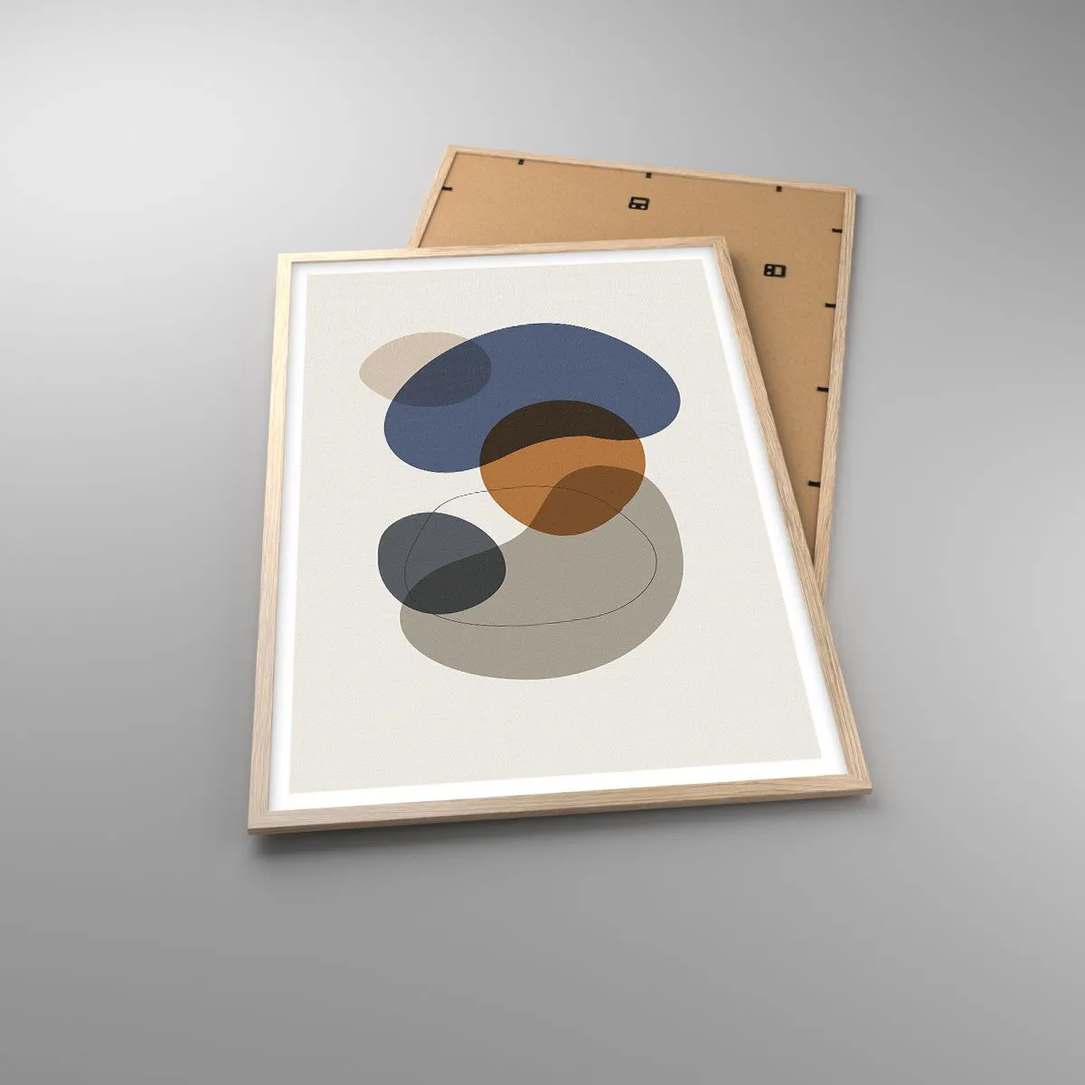 Affiche dans un chêne clair - Poster - Gouttes de couleur - 61x91 cm