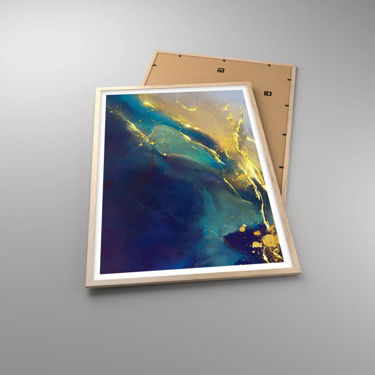 Plakat i ramme af lyst egetræ - Gylden marsk - 61x91 cm