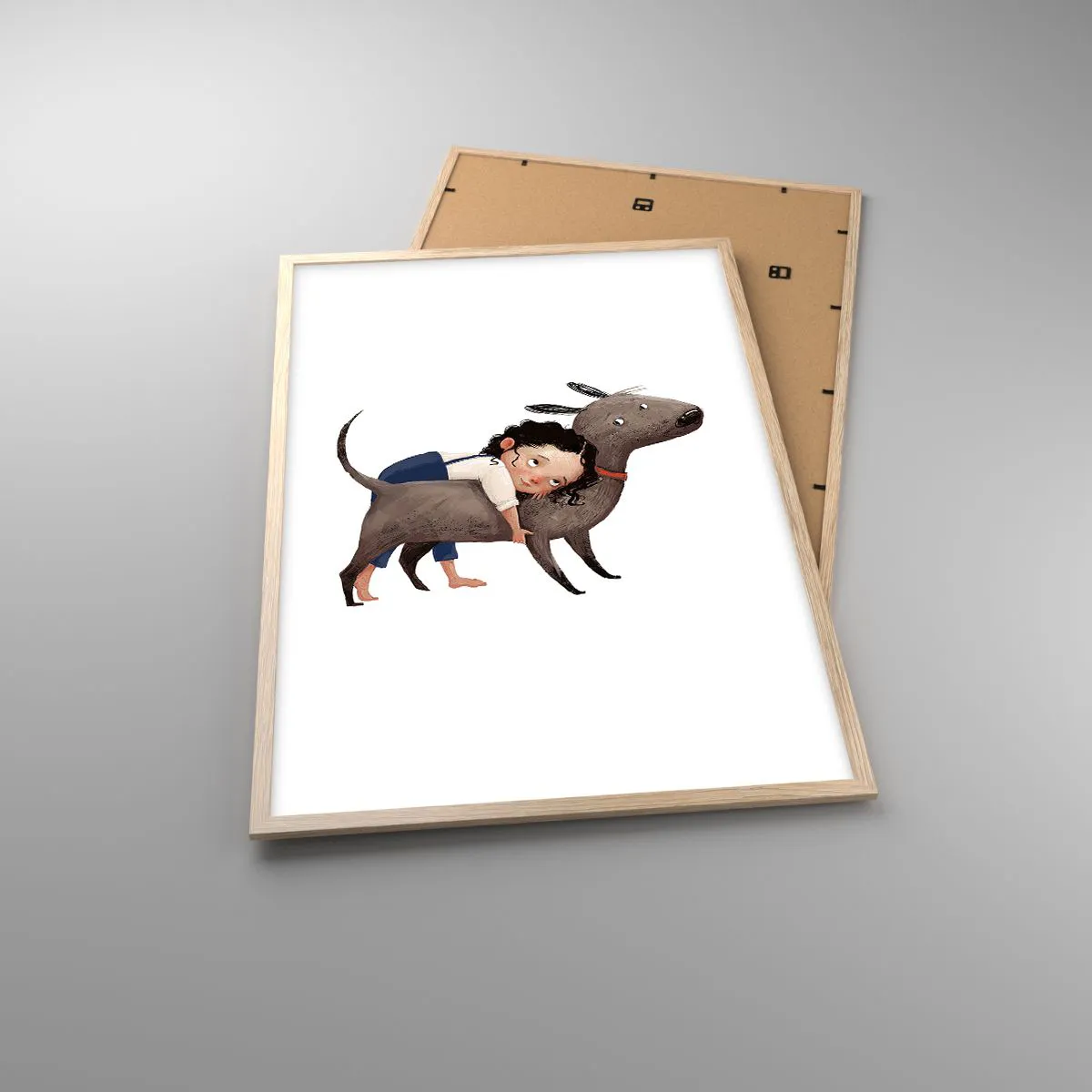 Poster in light oak frame - Best Friends - 61x91 cm