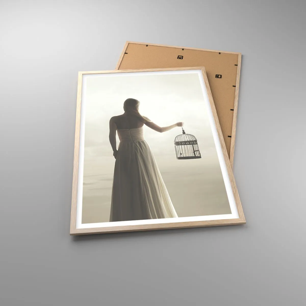 Plakat w ramie jasny dąb - Bądź wolna - 61x91 cm