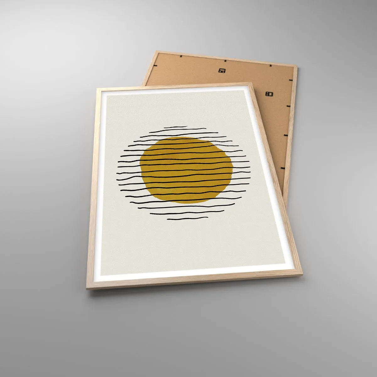 Pôster com moldura de carvalho claro - Abstração a tremer com o calor - 61x91 cm