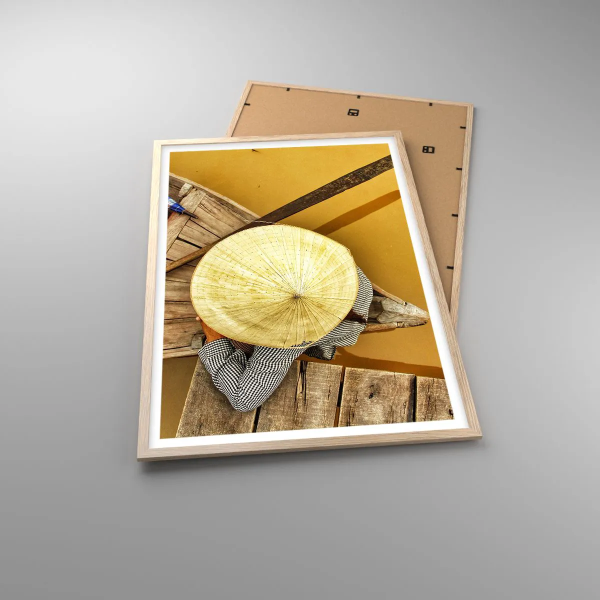 Poster in light oak frame - Life on a Yellow River - 61x91 cm