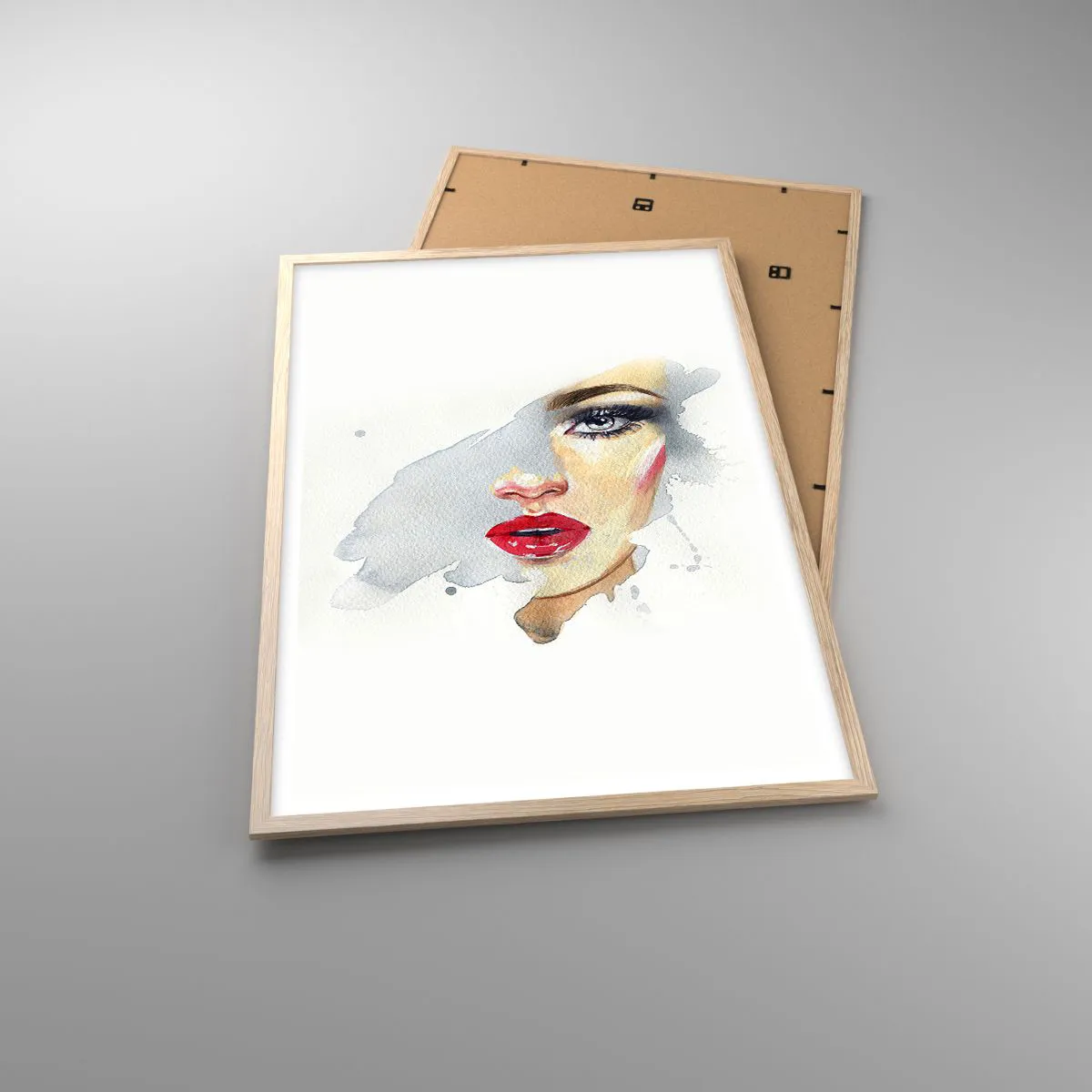 Poszter világos tölgy keretben - Egy vízcsepp tükörkép  - 61x91 cm