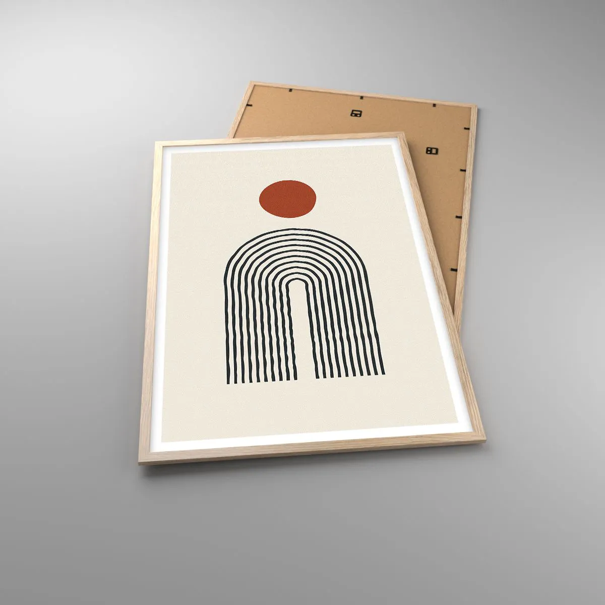 Poster in einem Rahmen aus heller Eiche - Magnetismus von Formen und Farben - 61x91 cm