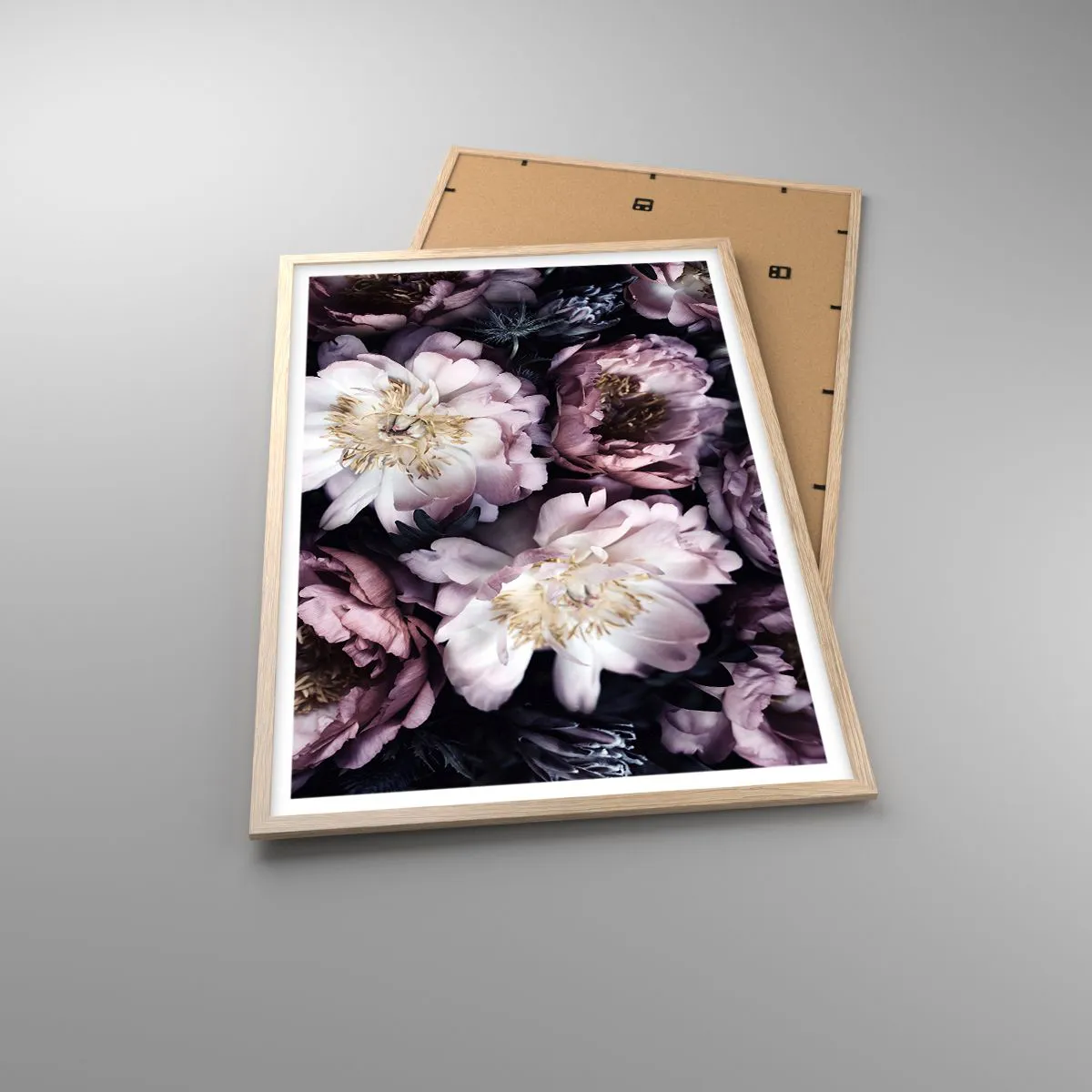 Affiche dans un chêne clair - Poster - Bouquet à l'ancienne - 61x91 cm