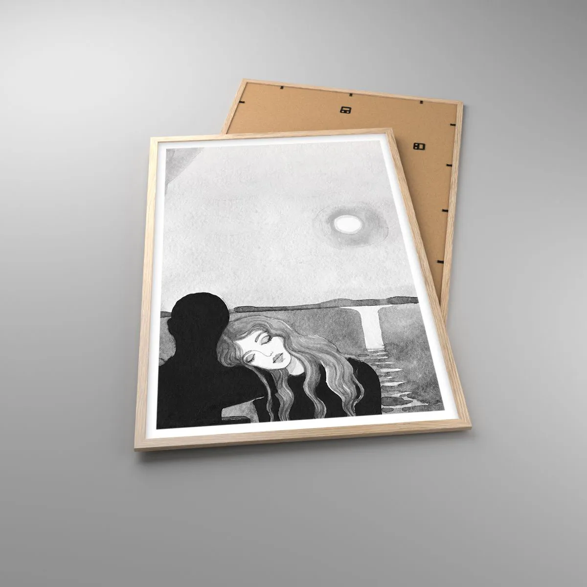 Plakat i ramme af lyst egetræ - Altid et mysterium - 61x91 cm