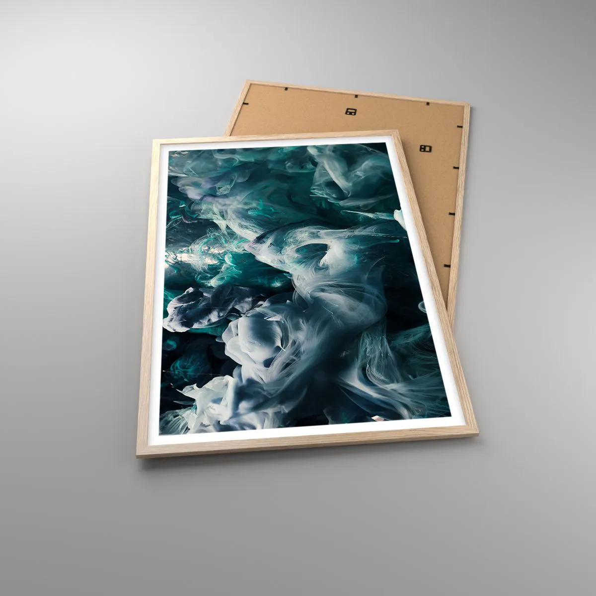 Plakat i ramme af lyst egetræ - Farvebevægelse - 61x91 cm
