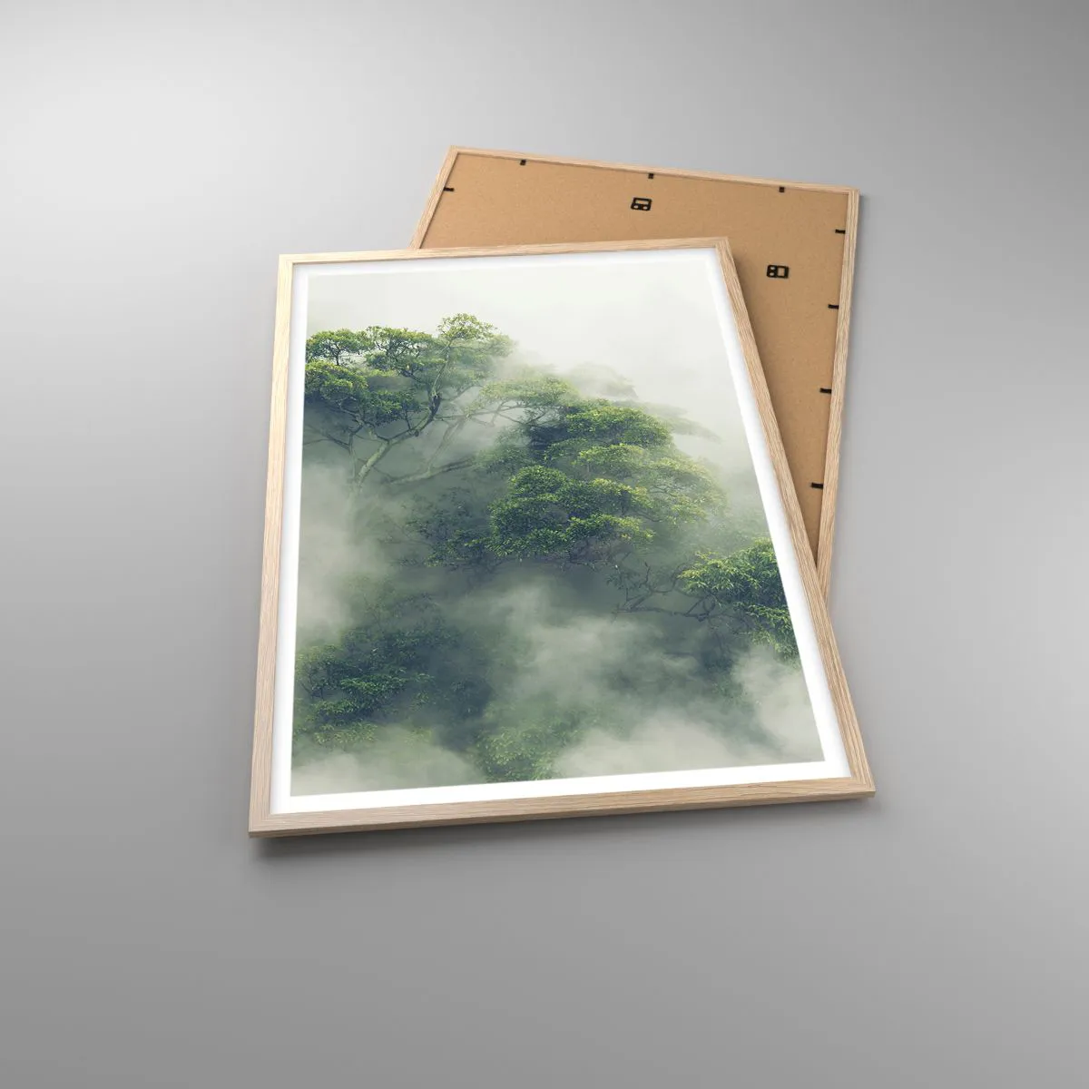 Plakat w ramie jasny dąb - Otulone mgłą - 61x91 cm