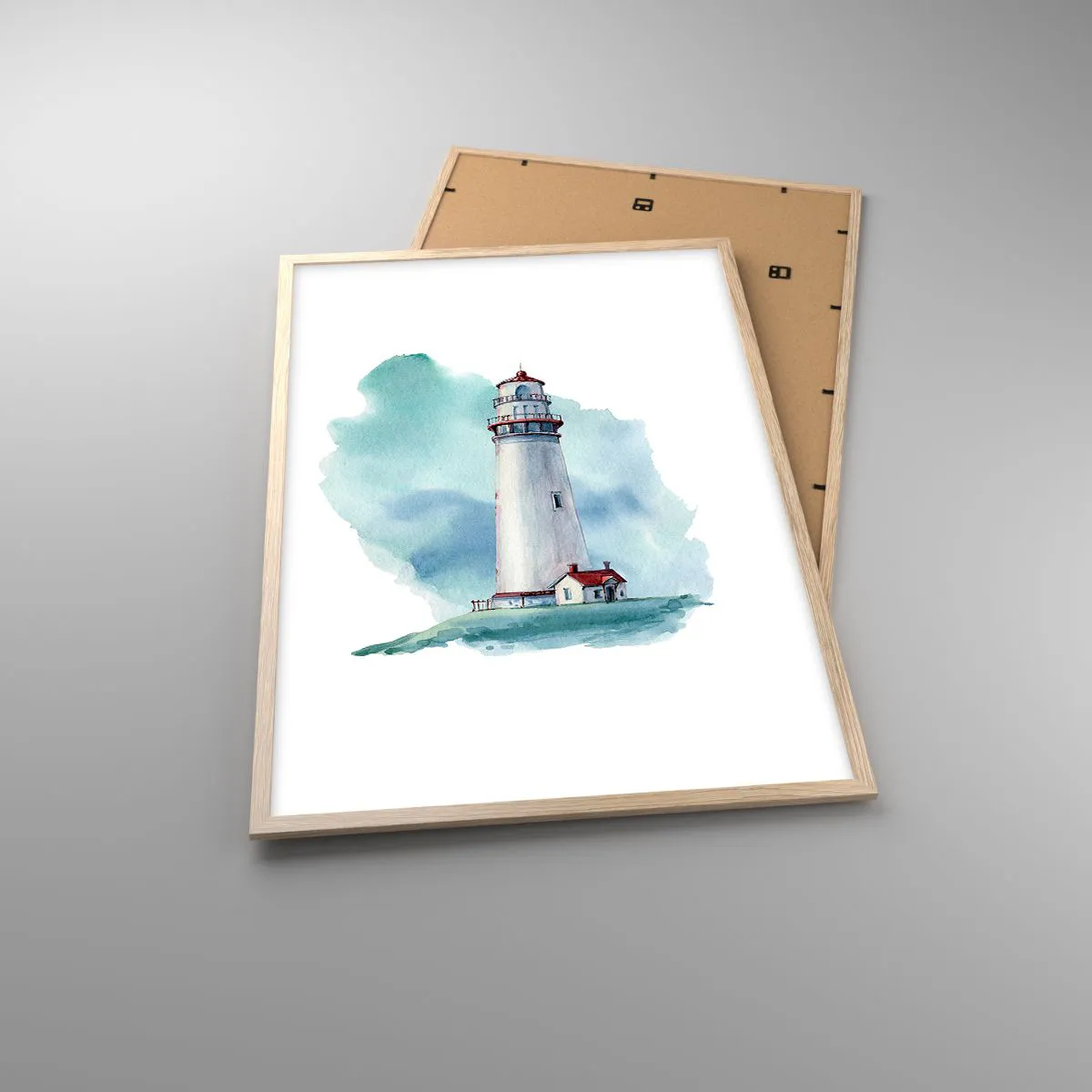 Pôster com moldura de carvalho claro - A gentil irmã do azul - 61x91 cm