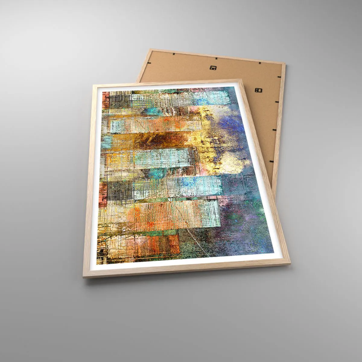 Pôster com moldura de carvalho claro - Uma metrópole ensolarada - 61x91 cm