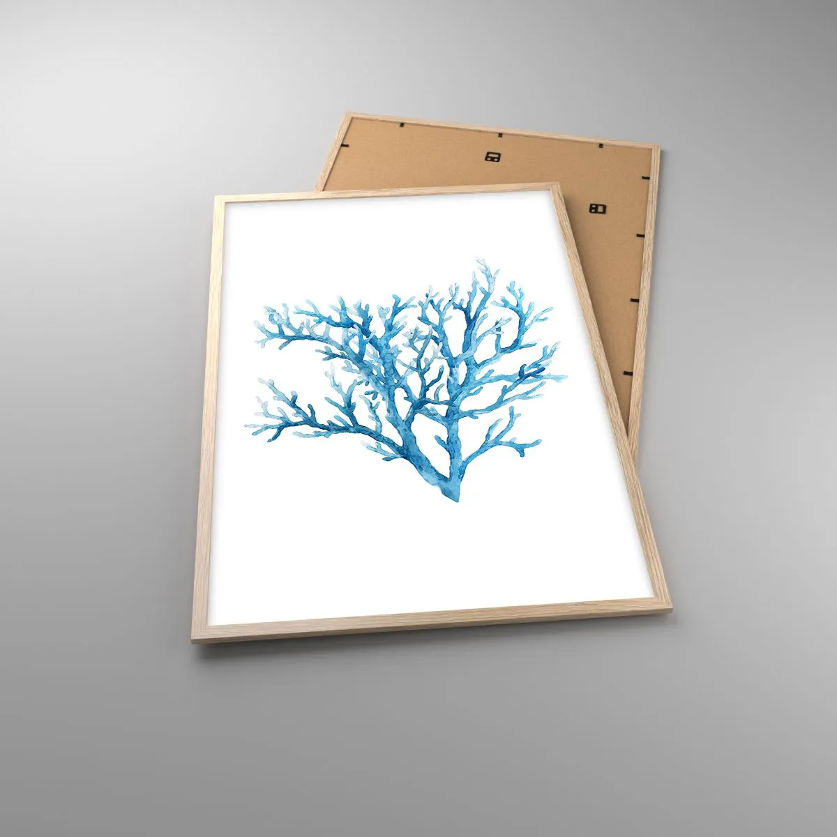 Poster in einem Rahmen aus heller Eiche - Nautisches Filigran - 61x91 cm