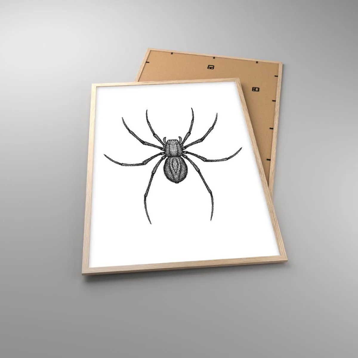 Plakat i ramme af lyst egetræ - Foruroligende præcision - 61x91 cm