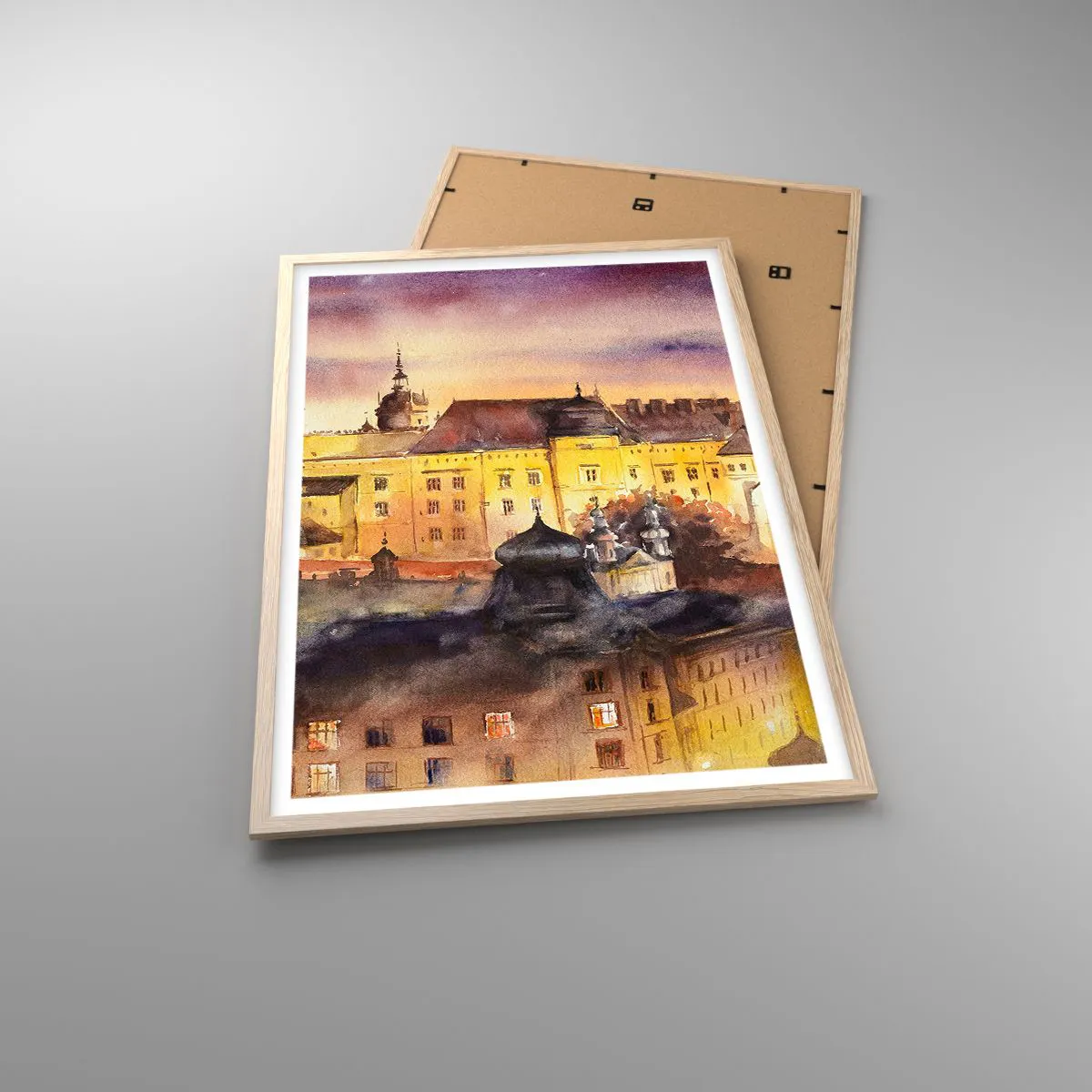 Plakat i ramme af lyst egetræ - En historie og en fortælling - 61x91 cm