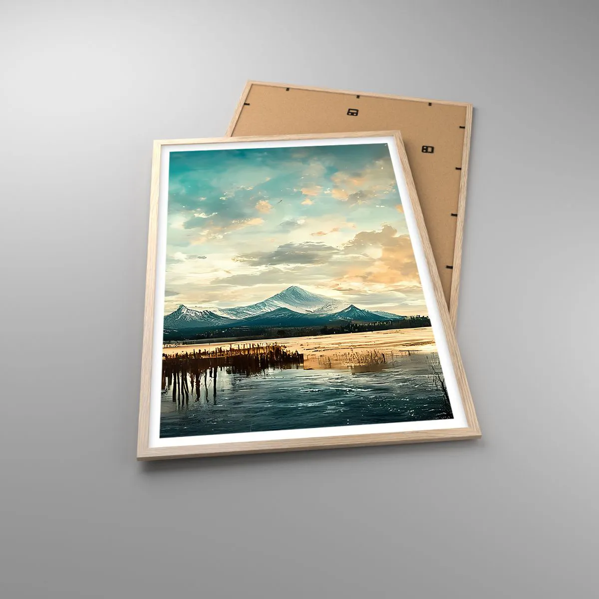 Poster in einem Rahmen aus heller Eiche - Unter dem Schutz des Himmels - 61x91 cm