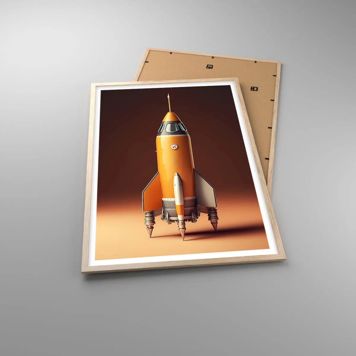 Pôster com moldura de carvalho claro - Tudo começa com um sonho - 61x91 cm