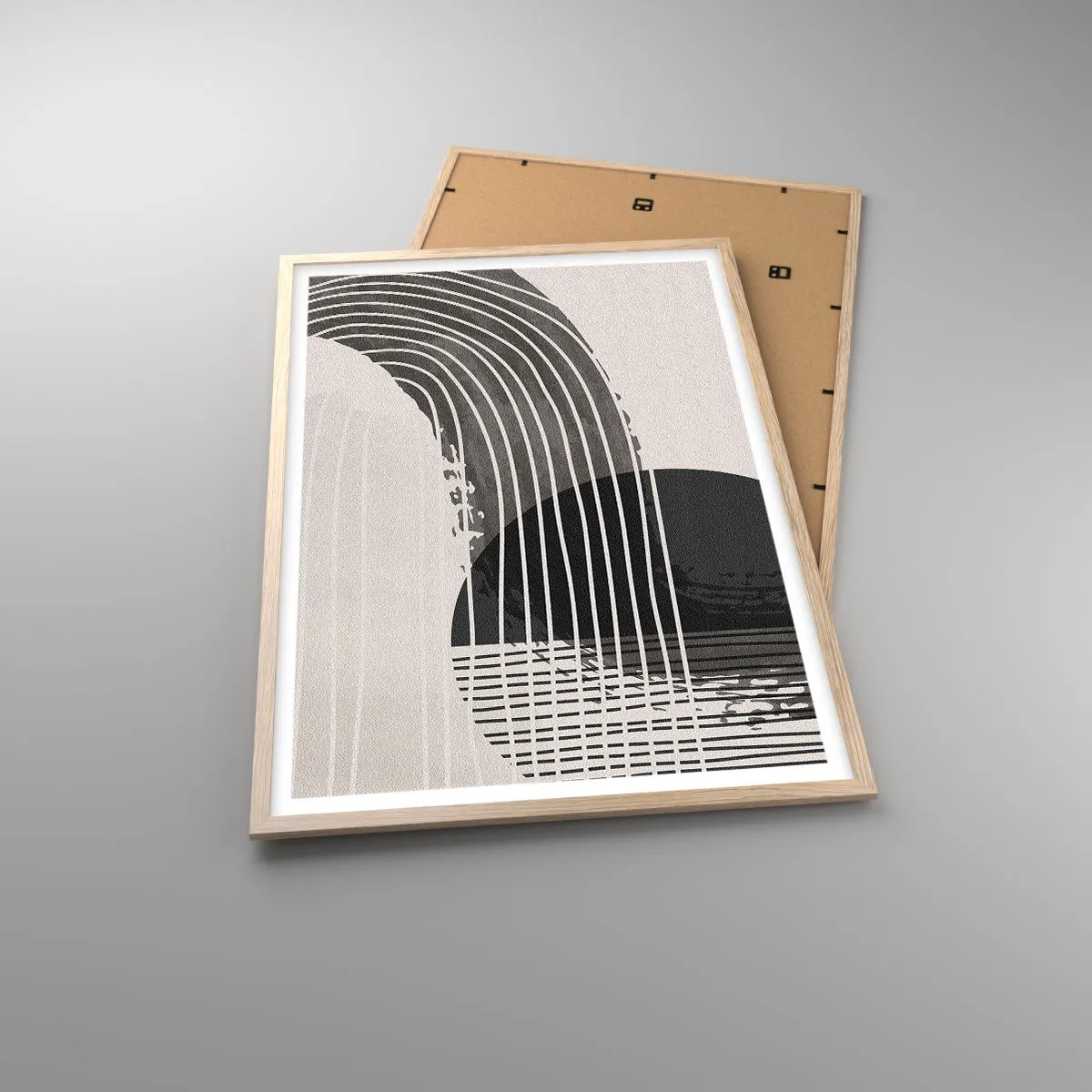 Plakat i ramme af lyst egetræ - Derhen og tilbage - 61x91 cm