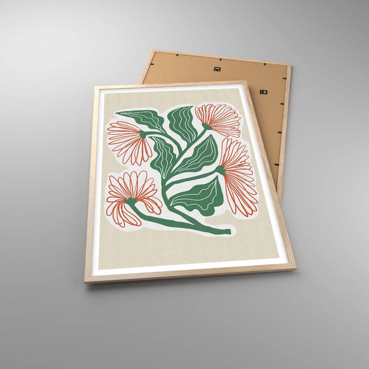 Pôster com moldura de carvalho claro - Folclórico e moderno - 61x91 cm